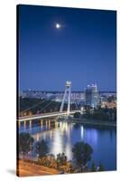 View of New Bridge at Dusk, Bratislava, Slovakia-Ian Trower-Stretched Canvas