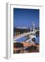 View of New Bridge over the River Danube at Dusk, Bratislava, Slovakia, Europe-Ian Trower-Framed Photographic Print