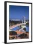 View of New Bridge over the River Danube at Dusk, Bratislava, Slovakia, Europe-Ian Trower-Framed Photographic Print