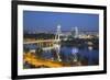 View of New Bridge over the River Danube at Dusk, Bratislava, Slovakia, Europe-Ian Trower-Framed Photographic Print