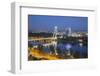 View of New Bridge over the River Danube at Dusk, Bratislava, Slovakia, Europe-Ian Trower-Framed Photographic Print