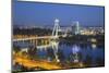 View of New Bridge over the River Danube at Dusk, Bratislava, Slovakia, Europe-Ian Trower-Mounted Photographic Print