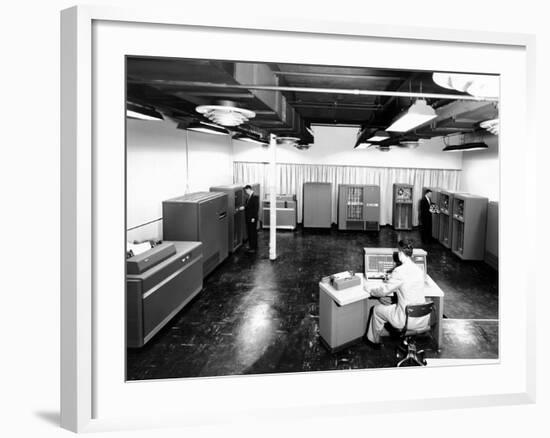 View of New IBM Type '702' Electronic Data Processing Machine, 'Giant Brain' Designed for Business-null-Framed Photo