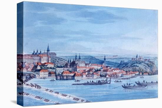 View of New Town, Prague, after 1820-J. Rattay-Stretched Canvas