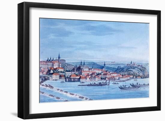 View of New Town, Prague, after 1820-J. Rattay-Framed Giclee Print