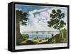 View of New York, 1801-null-Framed Stretched Canvas