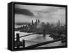 View of New York City Behind the Bridges That are Hovering over the East River-Dmitri Kessel-Framed Stretched Canvas