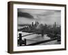 View of New York City Behind the Bridges That are Hovering over the East River-Dmitri Kessel-Framed Photographic Print