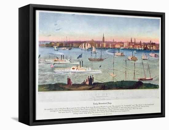 View of New York from Brooklyn Heights in 1848 from 'Old New York-null-Framed Stretched Canvas