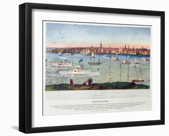 View of New York from Brooklyn Heights in 1848 from 'Old New York-null-Framed Giclee Print