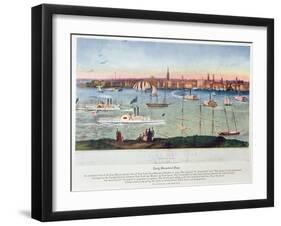 View of New York from Brooklyn Heights in 1848 from 'Old New York-null-Framed Giclee Print