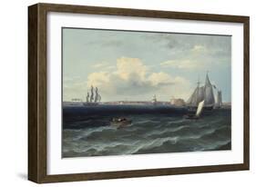 View of New York Harbor-Thomas Birch-Framed Giclee Print