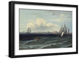 View of New York Harbor-Thomas Birch-Framed Giclee Print