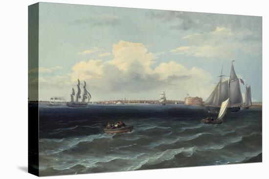 View of New York Harbor-Thomas Birch-Stretched Canvas