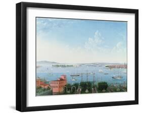 View of New York Harbour from Brooklyn Heights, C.1860-null-Framed Giclee Print