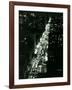 View of New York Illuminated at Night, Traffic Stretches for Miles as Cars Pour into the City-null-Framed Photographic Print