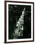 View of New York Illuminated at Night, Traffic Stretches for Miles as Cars Pour into the City-null-Framed Photographic Print
