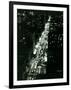 View of New York Illuminated at Night, Traffic Stretches for Miles as Cars Pour into the City-null-Framed Photographic Print