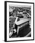 View of Newly Built Houses Jammed Side by Side, Divided by a Street Clogged with Moving Vans-J^ R^ Eyerman-Framed Photographic Print