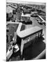 View of Newly Built Houses Jammed Side by Side, Divided by a Street Clogged with Moving Vans-J^ R^ Eyerman-Mounted Photographic Print