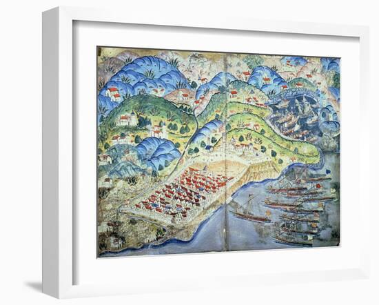 View of Nice, from the "Suleymanname" 1545-Nasuh Al-silahi-Framed Giclee Print