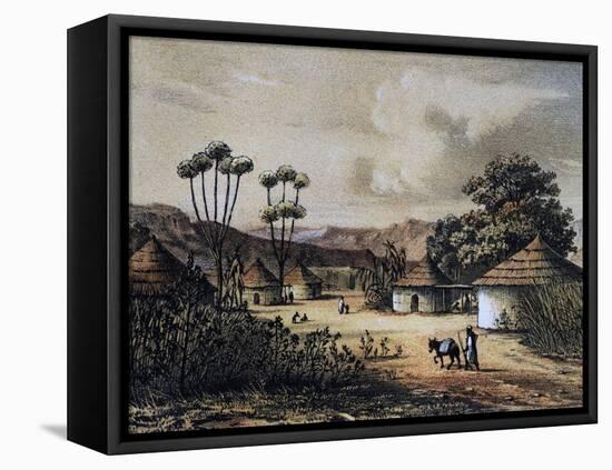 View of Nigerian Village of Muglebu, July 7, 1851-Heinrich Barth-Framed Stretched Canvas