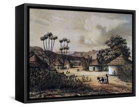 View of Nigerian Village of Muglebu, July 7, 1851-Heinrich Barth-Framed Stretched Canvas