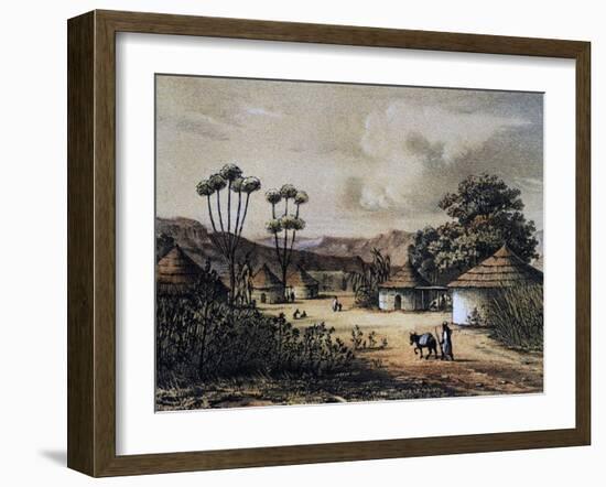 View of Nigerian Village of Muglebu, July 7, 1851-Heinrich Barth-Framed Giclee Print