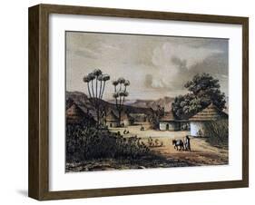 View of Nigerian Village of Muglebu, July 7, 1851-Heinrich Barth-Framed Giclee Print