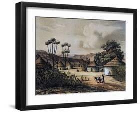 View of Nigerian Village of Muglebu, July 7, 1851-Heinrich Barth-Framed Giclee Print