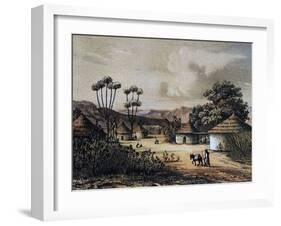 View of Nigerian Village of Muglebu, July 7, 1851-Heinrich Barth-Framed Giclee Print