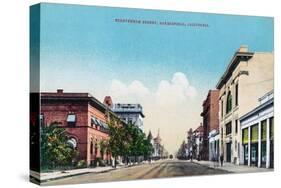 View of Nineteenth Street - Bakersfield, CA-Lantern Press-Stretched Canvas