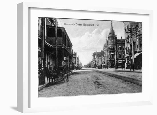 View of Nineteenth Street No. 2 - Bakersfield, CA-Lantern Press-Framed Art Print