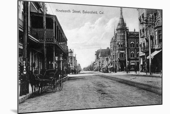 View of Nineteenth Street No. 2 - Bakersfield, CA-Lantern Press-Mounted Art Print