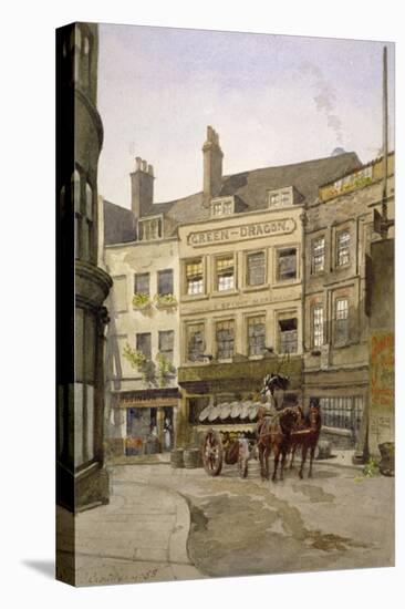 View of No 11 St Andrew's Hill and the Green Dragon Inn with a Cart of Barrels, London, 1888-John Crowther-Stretched Canvas