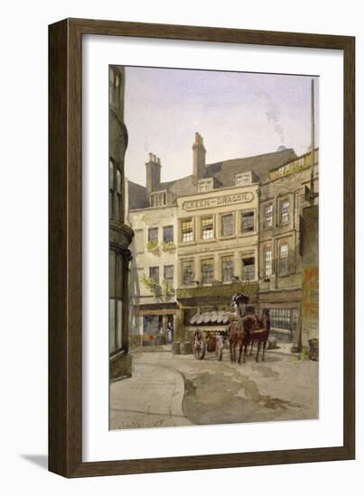 View of No 11 St Andrew's Hill and the Green Dragon Inn with a Cart of Barrels, London, 1888-John Crowther-Framed Giclee Print