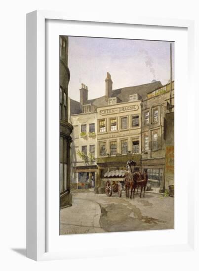 View of No 11 St Andrew's Hill and the Green Dragon Inn with a Cart of Barrels, London, 1888-John Crowther-Framed Giclee Print