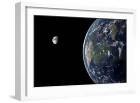 View of North America with Rise in Sea Level 330 Feet Above Average-null-Framed Art Print