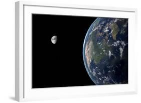 View of North America with Rise in Sea Level 330 Feet Above Average-null-Framed Art Print