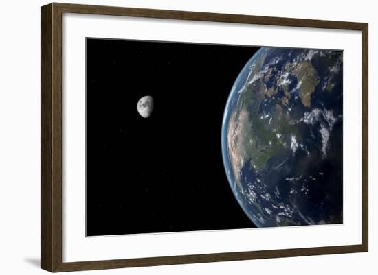 View of North America with Rise in Sea Level 330 Feet Above Average-null-Framed Art Print