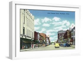 View of North Genesee Street, Waukegan, Illinois-Lantern Press-Framed Art Print