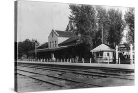 View of Northern Pacific Depot - Bismarck, ND-Lantern Press-Stretched Canvas