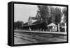 View of Northern Pacific Depot - Bismarck, ND-Lantern Press-Framed Stretched Canvas