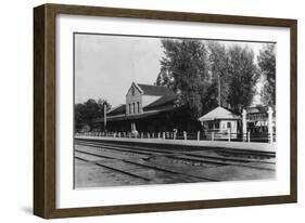 View of Northern Pacific Depot - Bismarck, ND-Lantern Press-Framed Art Print