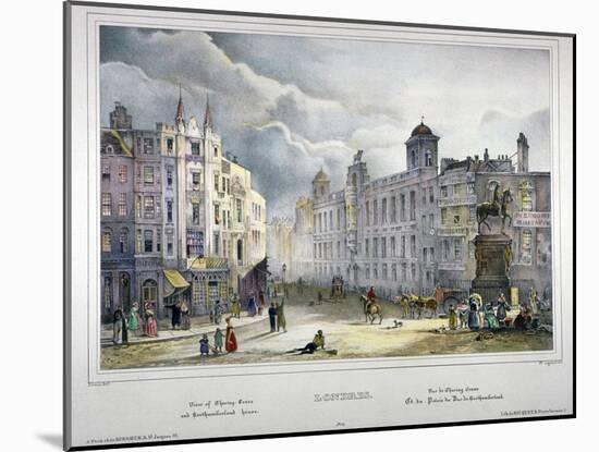 View of Northumberland House and Charing Cross, Westminster, London, 1840-A Legrand-Mounted Giclee Print