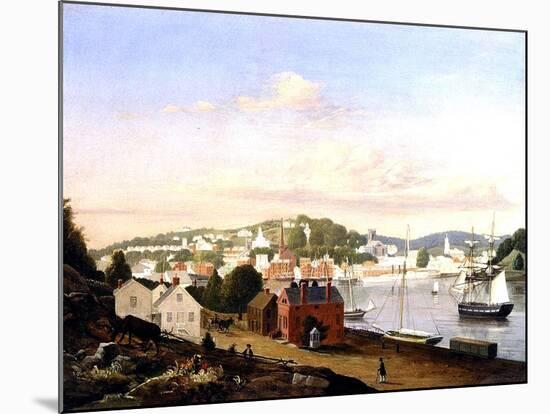 View of Norwich, Connecticut, USA, 1849-Fitz Henry Lane-Mounted Giclee Print