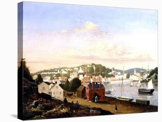 View of Norwich, Connecticut, USA, 1849-Fitz Henry Lane-Stretched Canvas