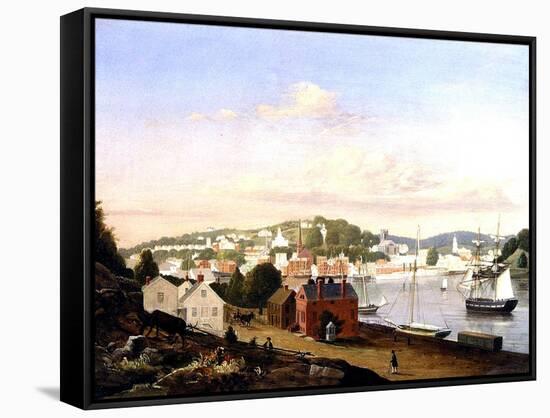 View of Norwich, Connecticut, USA, 1849-Fitz Henry Lane-Framed Stretched Canvas