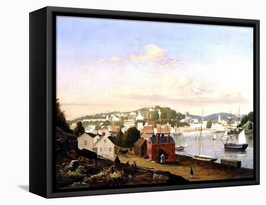 View of Norwich, Connecticut, USA, 1849-Fitz Henry Lane-Framed Stretched Canvas