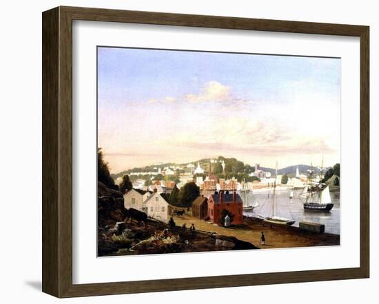 View of Norwich, Connecticut, USA, 1849-Fitz Henry Lane-Framed Giclee Print